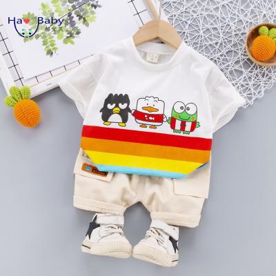 China Hao Baby New Design Casual 2022 Summer Cartoon Boy Two-piece Set Clothing Set for sale