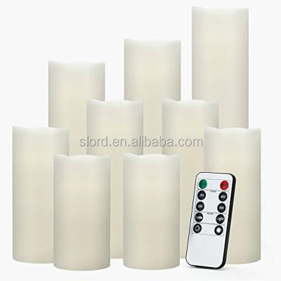 China White Moving Wick Factory Set Electronic Led Dance Pillar Candle Flameless Flameless Flameless Flameless for sale