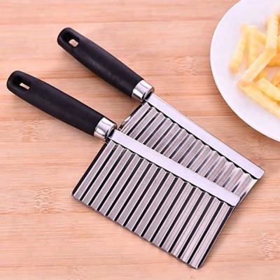 China Chopper French Fry Cutter Stainless Steel Viable Potato Knife Stainless Steel Corrugated Edged Kitchen Instrument Fruit Cutter Kitchen Accessories for sale