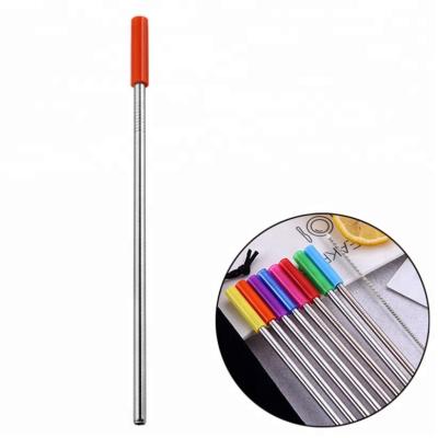 China Durable Durable Stainless Steel Metal Drinking Straw With Silicone Tips For 20&30oz Mugs Straw And Cleaner Brush For Reusable Drinkware for sale