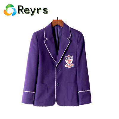 China School Reyrs Recycled Purple Professional International Japanese High Fabric School Uniform Blazer Design For Boys And Girls for sale