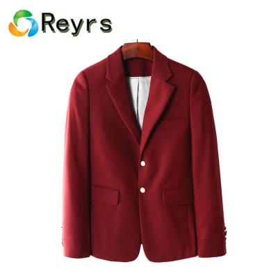 China Formal Reyrs Recycled Fabric Simple Design Custom Logo School Uniform Blazer Jacket Woolen Suit for sale