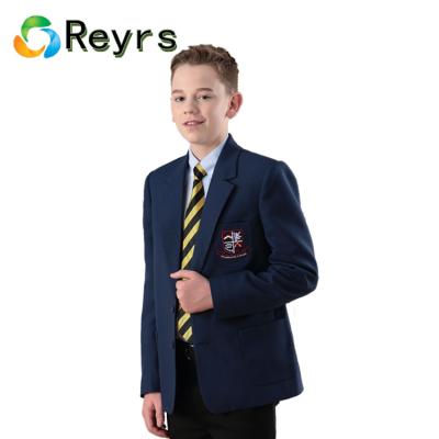 China Reyrs Anti-Static Recycled Fabric OEM Service School Uniform Blazer For Boys for sale