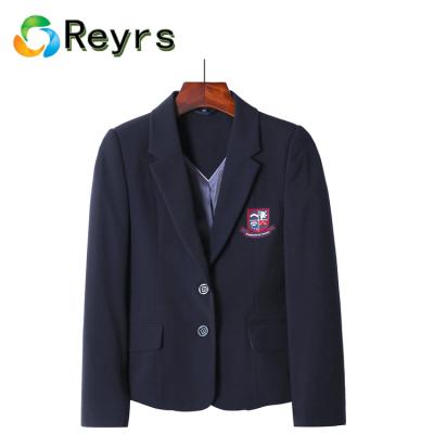 China Anti-shrinkage; Anti-wrinkle ; Reyrs Antifouling Clean Brand Recycled Fabric Design School Uniform Black International Blazer For Women Girls Ladies for sale