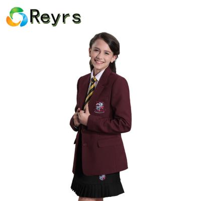 China Waterproof Reyrs Recycled Fabric Custom Size School Uniform Blazer For Girls for sale