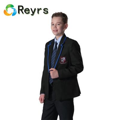 China Reyrs School Repurposed Cloth Boys and Girls V-Neck V-Neck School Uniform Old School Jacket Custom Single Breasted Blazer for sale