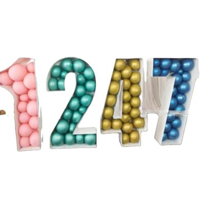 China Special Wedding Popular Event Decoration Toys Metal Frame With Balloon Party Numbers for sale