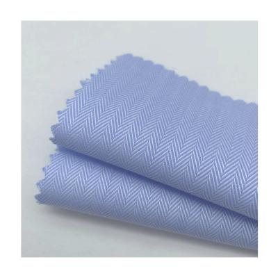 China Pure Ready To Ship 100% Pure Cotton Yarn Dyed Herringbone Fabric For Shirt for sale