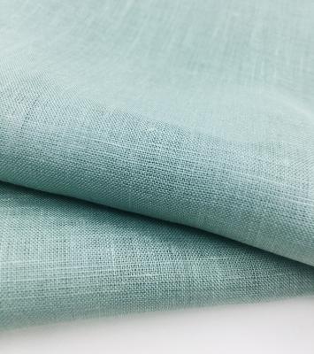 China Wholesale Custom Pale Green Plain Fabric 100% Sheer Anti Pill Linen Fabric for sale