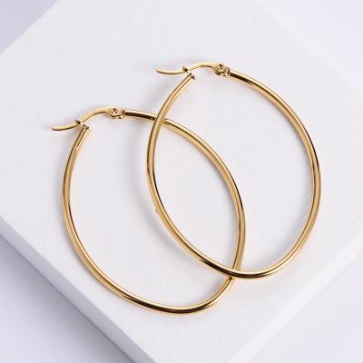 China FASHIONABLE high quality cheap earrings wholesale stainless steel 18K gold plated women jewelry earring circle for sale