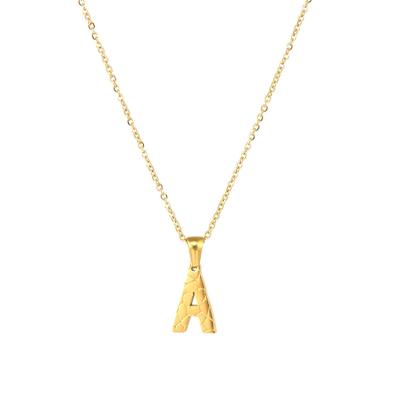 China High Quality Wholesale Hip Hop Belt Pattern Large Alphabet Initial Letter Pendant18K Gold Plated Stainless Steel Necklace For Women Men for sale