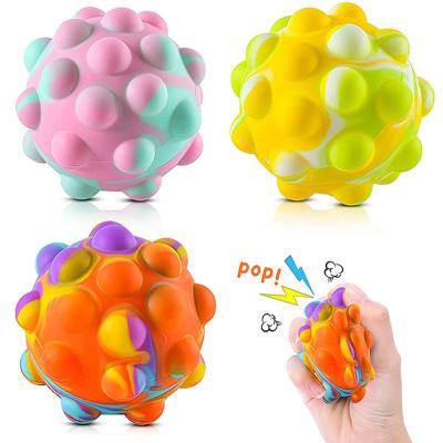 China Hand Relaxing Toy With Lights Stress Relief Noise Ball Stress Relief Silicone Rainbow Mesh Squish Squeeze Magical Sensory Toys For Kids for sale