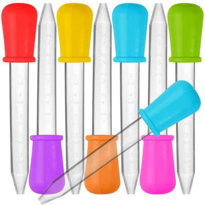 China Wholesale Reusable Squeezable Rainbow Silicone Rubber Gummy Liquid Droppers With Bulb Tip for sale