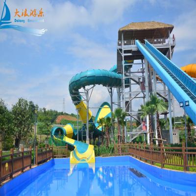 China Water Park Screw Open Slide For Water Park Fiberglass Water Slide for sale