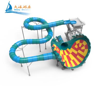 China UV Protection/High Temprature Prevention Aqua Park Fiberglass Water Slide Water Park Fiberglass Slides For Sale Amusement Water Park Equipment for sale