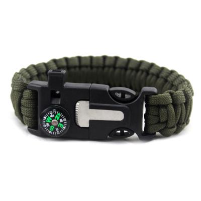 China CLASSIC Multifunctional Military Paracord Bracelet 4mm Survival Emergency Scraper Whistling Whistle Outer Buckle Paracord Factory 550 Paracord for sale