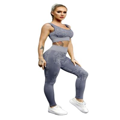 China Wholesale Price Breathable Special Hot Selling Yoga Wear Sportswear Snakeskin Seamless Yoga Sets for sale