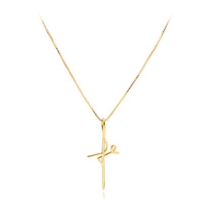 China Vintage Homeshing Fashion Custom Jesus Cross Pendant Jewelry Making Brass Charms Religious Pendants Necklace for sale