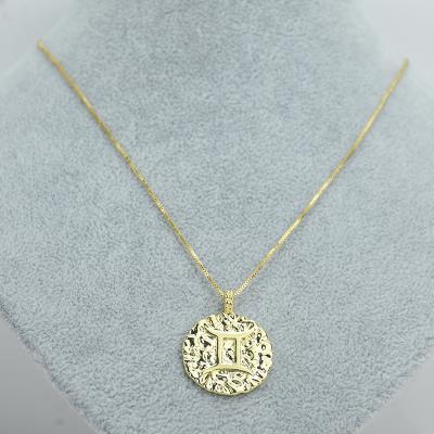 China Custom Zircon Star Horoscope Fashion Jewelry Set CLASSIC Homeshing Pendant Gift Around Zircon Gemini Pendants Necklace for sale