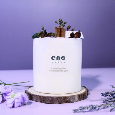 China Sniffed 2022 New Arrivals Aroma Fashion Private Label Flower Pressed Wedding Birthday Gift Pillar Soy Wax Aromatherapy Sniffed Candle for sale