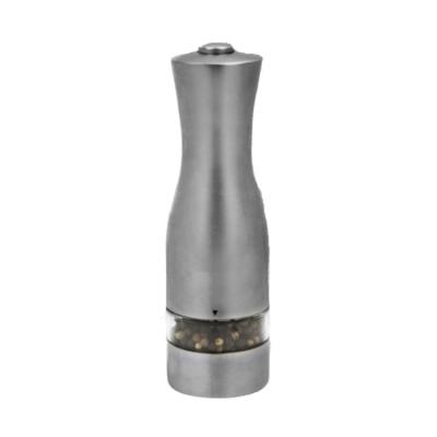 China Kitchenware Wholesale 19cm Stainless Steel Vase Shape With Light Electric Salt And Pepper Mills Grinder for sale