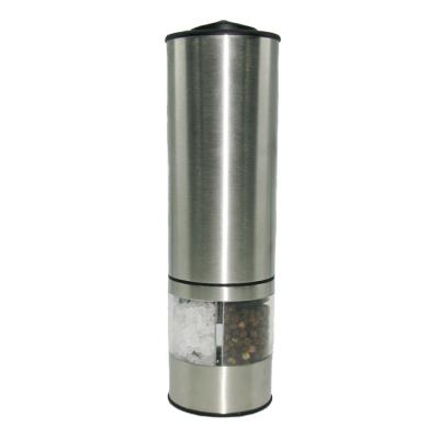 China Beautiful 20 cm Oval Kitchenware Stainless Steel Electric Pepper and Salt Grinder 2-in-1 for sale