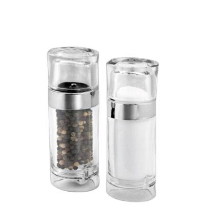 China Clear Acrylic Peppermill Kitchen Dish Seasoning and Salt Shaker Set for sale