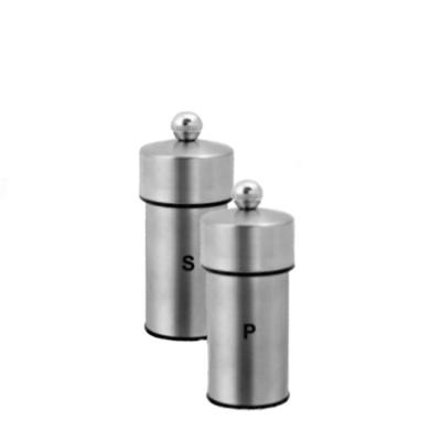 China Beautiful 9.5cm 13.5cm Tall Peppermill Stainless Steel Salt Mill Set Of Kitchenware for sale