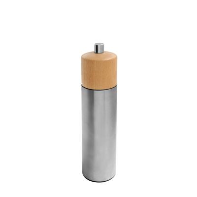 China Dark Light Brown Black Beech Wood Top Peppermill Salt Mill 9cm 12cm 18cm 22cm 30cm Body 40cm Large Modern Kitchenware Stainless Steel for sale