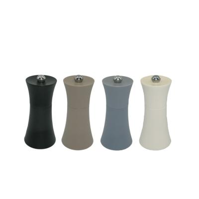 China Kitchenware Designs 13cm Matte Plastic Acrylic Manual Peppermill Large Colorful 18cm Salt Mill Grinder for sale