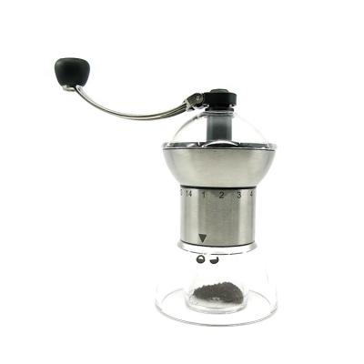 China Professional Kitchenware Best Price 22cm Stainless Steel Body Grind Selected Manual Coffee Grinder for sale