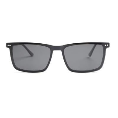 China Fashionable High Quality Square Shape 2022 Big Size Man Acetate Clip On Sunglasses for sale