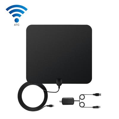 China Copper Color TV Antenna With Booster Satellite TV Receive Indoor Digital HDTV TV Antenna for sale