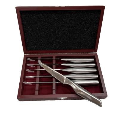 China Best Viable Steak Knife Set 6 Piece Stainless Steel Kitchen Home Utensil Set Knife Set With Wooden Gift Box for sale