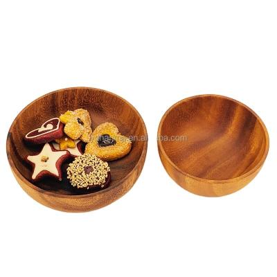 China Wholesales Sustainable Eco Friendly Acacia Salad Serving Bowls Wooden For Fruits Or Salads for sale