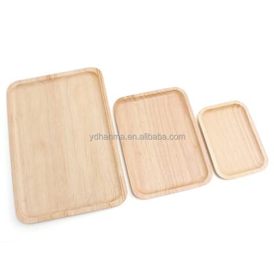 China Viable Hot Sell Wholesale Serving Dish Rubber Wooden Serving Tray for Fruit or Cake or Cooking for sale