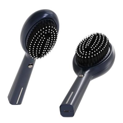 China Waterproof Hair Straightening Brush Double Negative Ion Smooth Frizz-Free Easy Quick Shine Dual-tension Bristle Hair Brush for sale