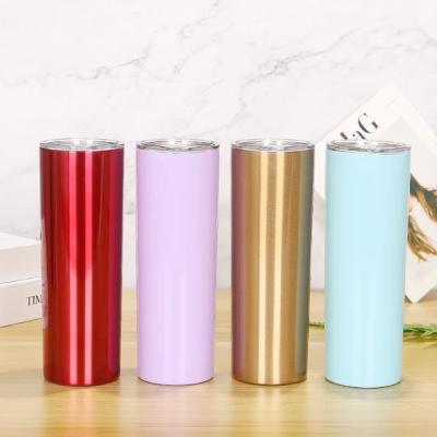 China 20oz Skinny Straight Blank Sublimation Tumblers With Lid Straw for sale