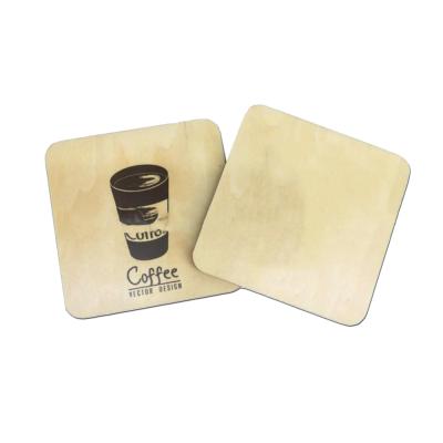 China Cuadrado de madera Cork Coasters Double Sides Printable del MDF del espacio en blanco de la sublimación de la transferencia en venta