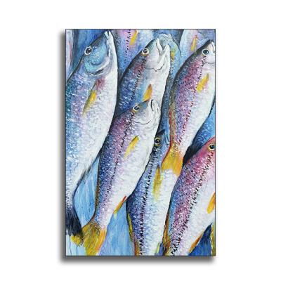 China Modern Realism Handmade Fish For Dining Room Decorative Abstract Home Art Oil Painting for sale