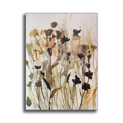 China Handmade Flower Wall Art Oil Painting Canvas Abstract Living Room Decor Abstract for sale