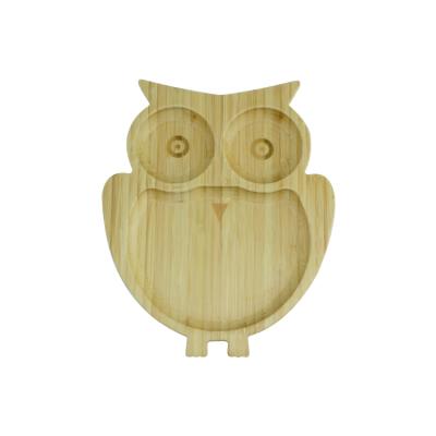 China Natural Wooden Animal Shaped Bamboo Portable Kids Feeding Dish Tableware Gift Sets OEM Kids Wooden Toys for sale