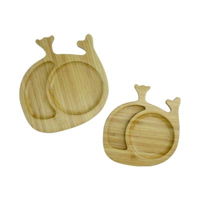 China Low MOQ Natural Wood and Food Grade Baby Utensils Baby Bamboo Feeding Tableware Set for sale