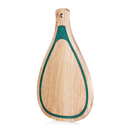 China Disposable Wholesale Rubber Wooden Cutting Boards With Handle Chopper for sale