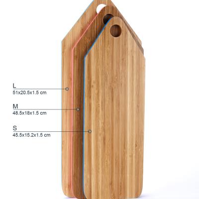 China Wholesale Sustainable Wooden Cutting Boards /Bamboo Chopper Cheese Board With Painting for sale