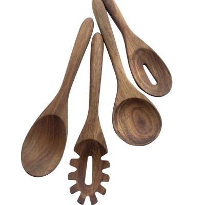 China 4 Piece Sustainable Acacia Wood Kitchen Tools and Cooking Utensils Set for sale