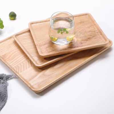 China Natural Wooden Food Serving Tray 13inch Ash Wood Kitchen Wood Tray for sale