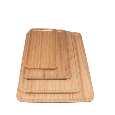 China Custom LOGO hotel bamboo serving tray restaurant natural wooden healthy bamboo breakfast tray and wooden food tray for sale