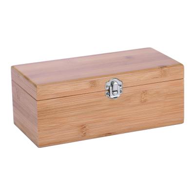 China Custom Viable Storage Wooden Case Rectangle Bamboo Storage Box With Lids Crate High Quality Wooden Packaging for sale