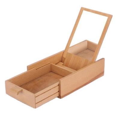 China Sustainable OEM Vanity Custom Makeup Cosmetics Storage Box Wooden Drinking Box for sale